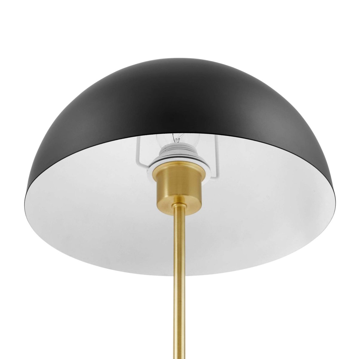 Metal Dome Table Lamp β Black and Satin Brass - Lighting - Alpine Outlets