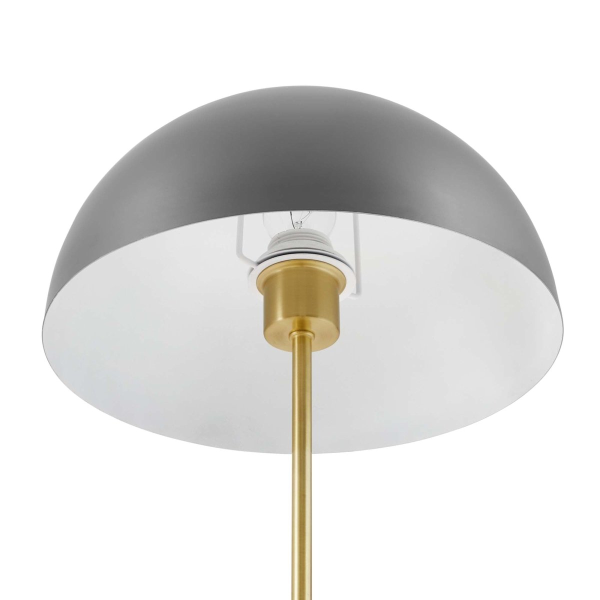 Metal Dome Table Lamp β Gray and Satin Brass - Lighting - Alpine Outlets