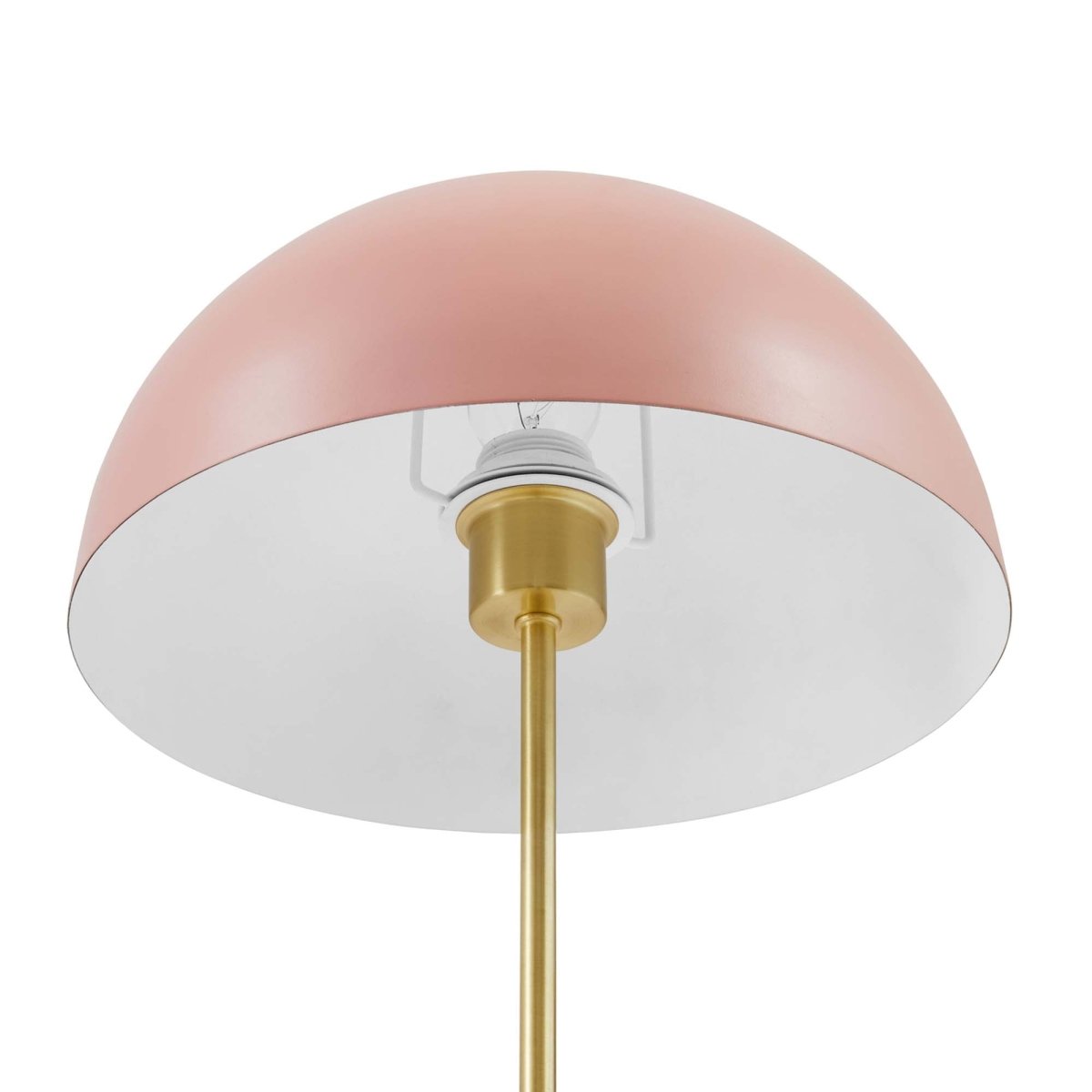 Metal Dome Table Lamp β Pink and Satin Brass - Lighting - Alpine Outlets