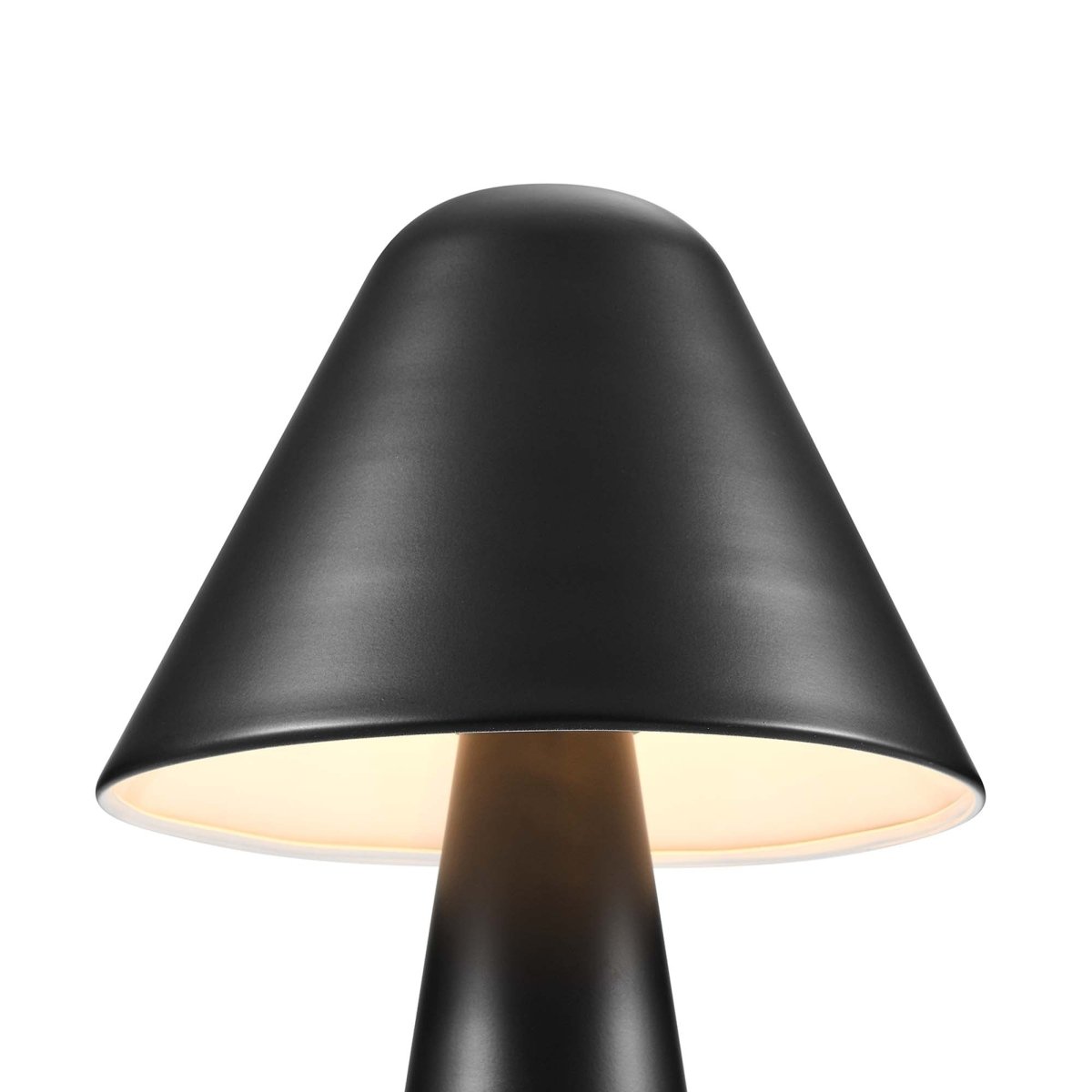 16" Black Metal Mushroom Table Lamp with Swivel Shade - Lighting - Alpine Outlets