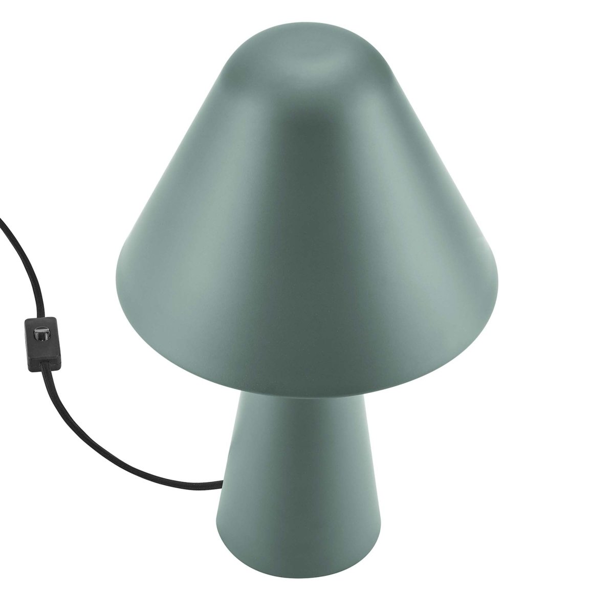 16" Green Metal Mushroom Table Lamp with Swivel Shade - Lighting - Alpine Outlets