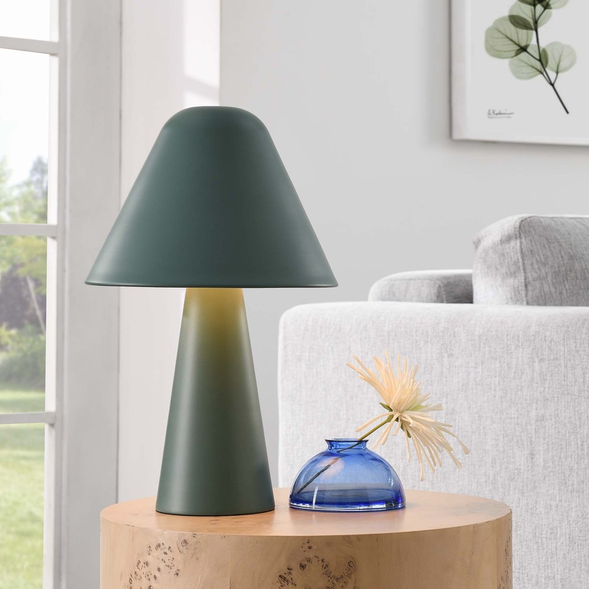 16" Green Metal Mushroom Table Lamp with Swivel Shade - Lighting - Alpine Outlets