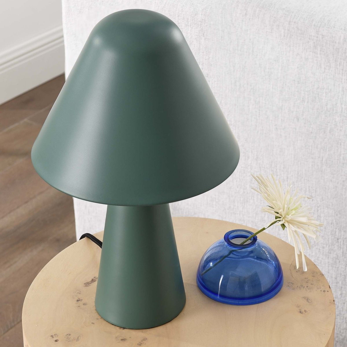 16" Green Metal Mushroom Table Lamp with Swivel Shade - Lighting - Alpine Outlets
