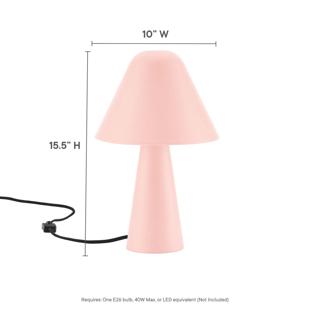 16" Pink Metal Mushroom Table Lamp with Swivel Shade - Lighting - Alpine Outlets