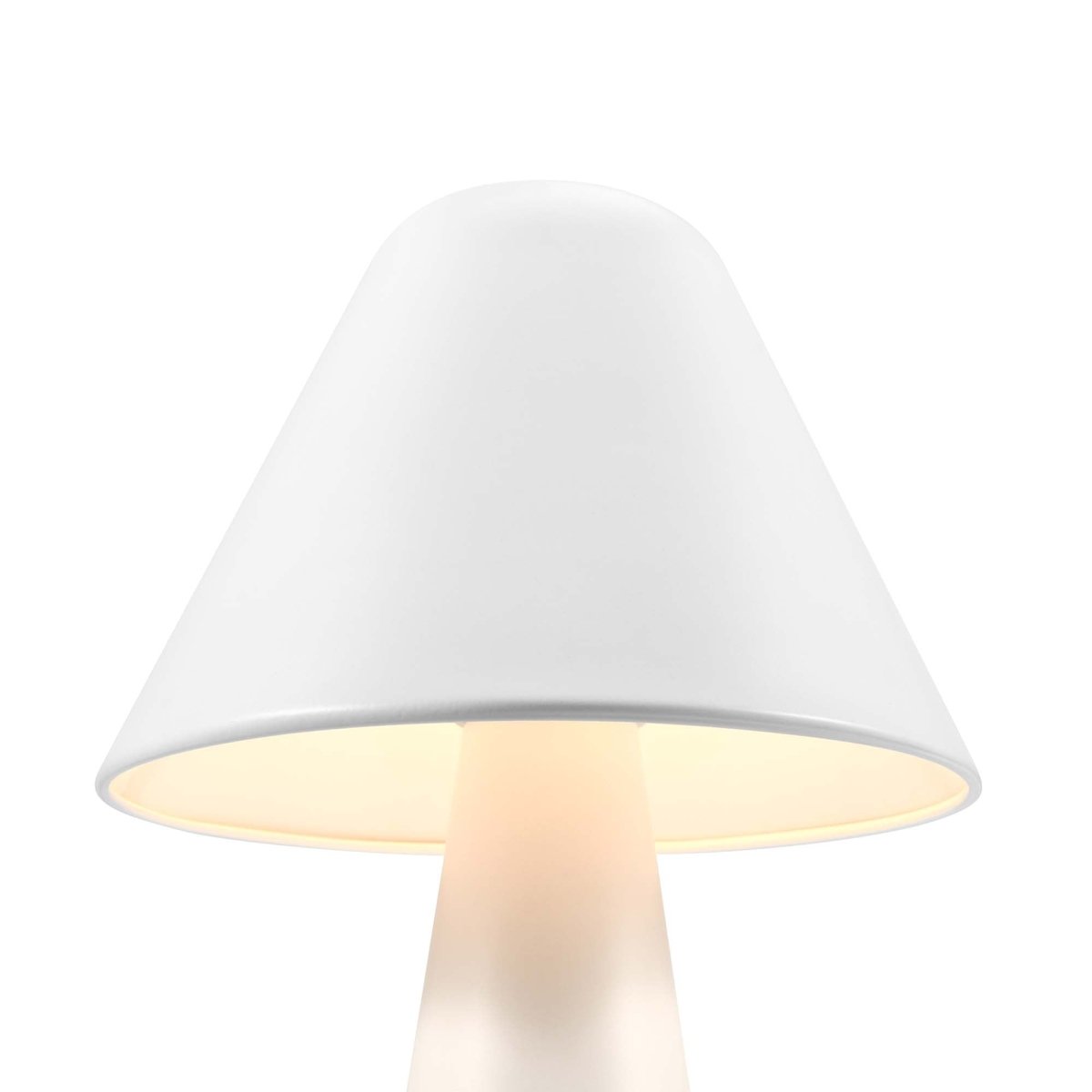 16" White Metal Mushroom Table Lamp with Swivel Shade - Lighting - Alpine Outlets