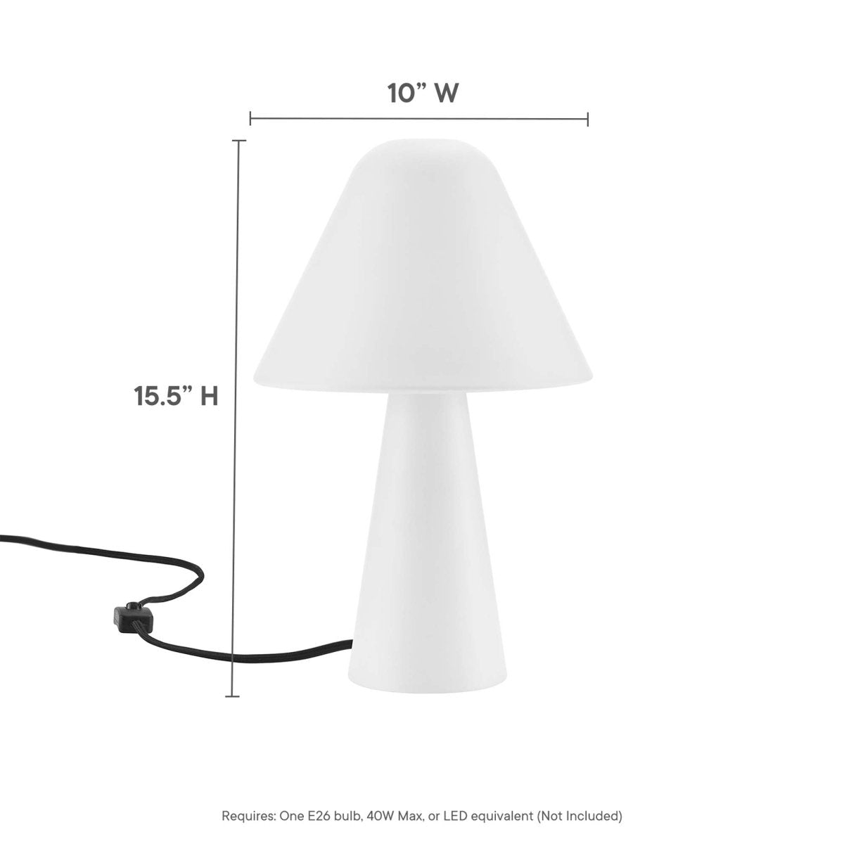 16" White Metal Mushroom Table Lamp with Swivel Shade - Lighting - Alpine Outlets