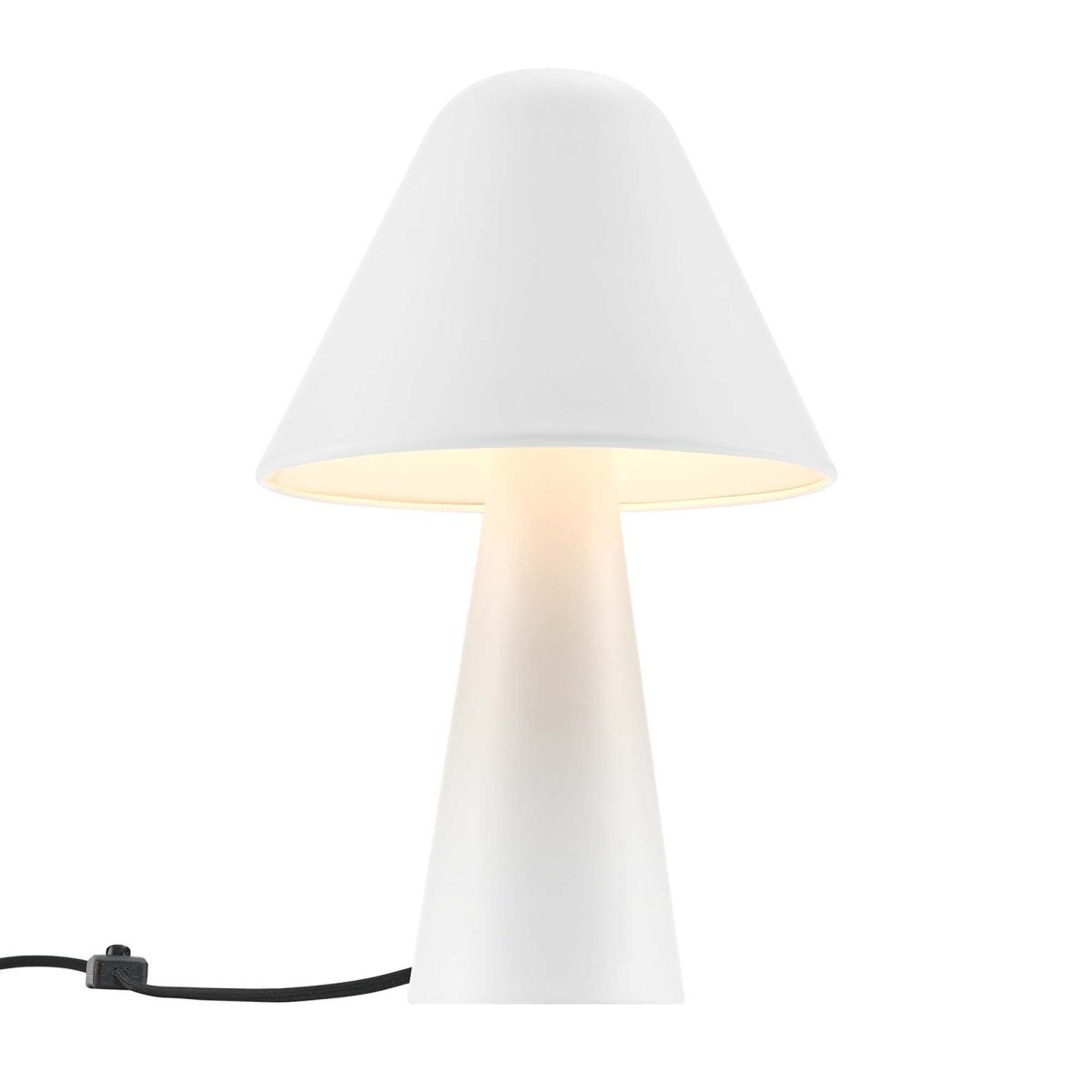 16" White Metal Mushroom Table Lamp with Swivel Shade - Lighting - Alpine Outlets
