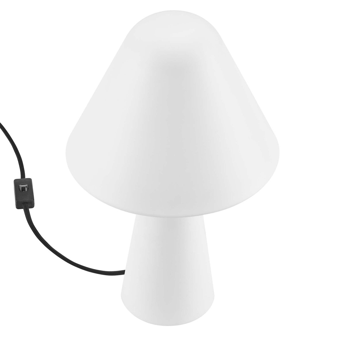16" White Metal Mushroom Table Lamp with Swivel Shade - Lighting - Alpine Outlets
