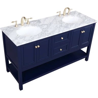 Metropolis 60 inch Blue Vanity Sink Set - 🟢 Bathroom Vanities available at Alpine Outlets in Denver