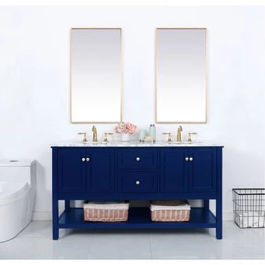 Metropolis 60 inch Blue Vanity Sink Set - 🟢 Bathroom Vanities available at Alpine Outlets in Denver