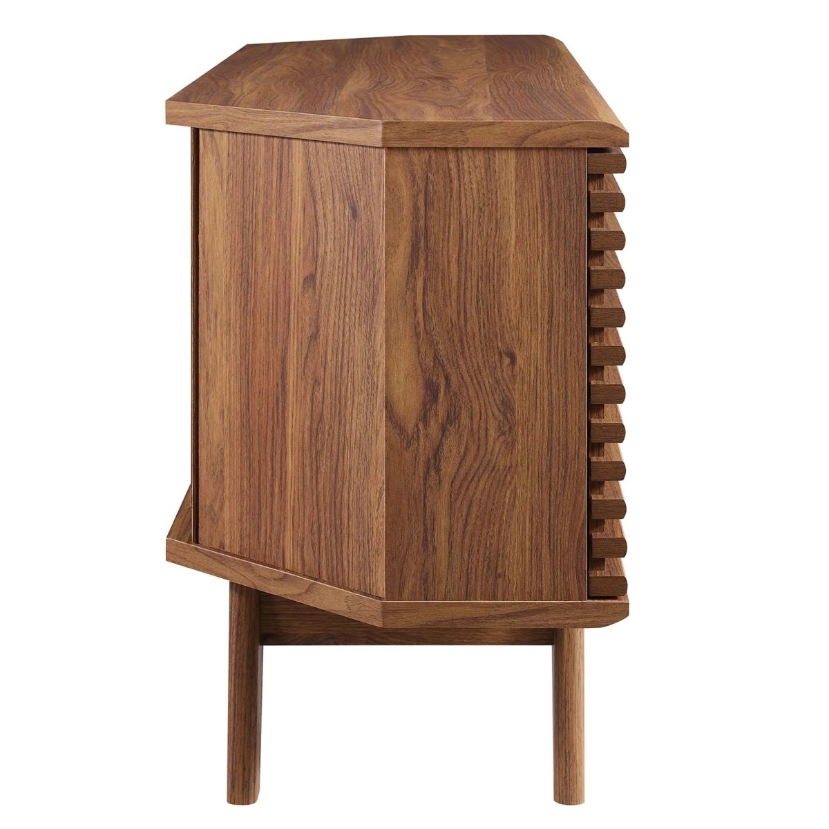 Mid Century Modern Corner TV Stand with Sliding Doors and Shelves 46 Inch - TV Stands available at Alpine Outlets in Denver