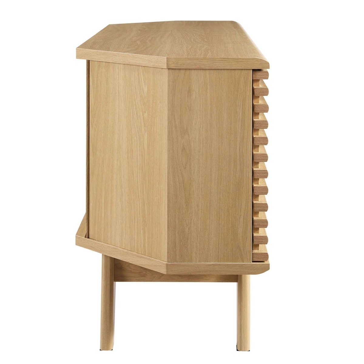 Mid Century Modern Corner TV Stand with Sliding Doors and Shelves 46 Inch - TV Stands available at Alpine Outlets in Denver