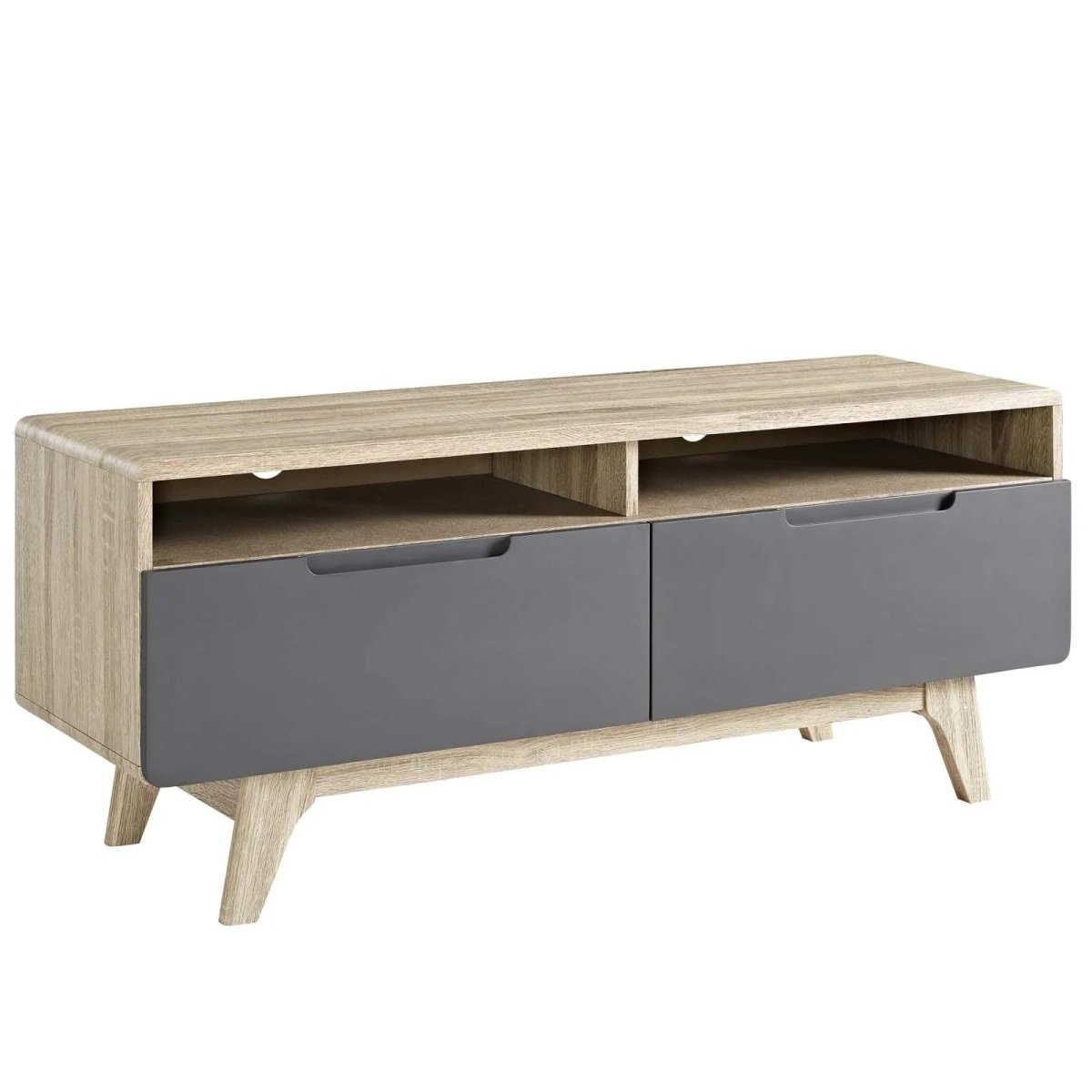 Mid Century Modern TV Stand with Drawers and Open Shelves 47 Inch - TV Stands available at Alpine Outlets in Denver
