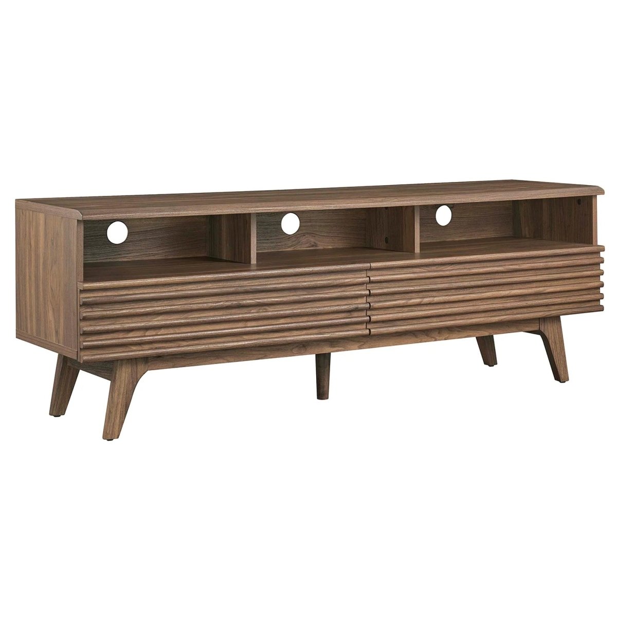 Mid Century Modern TV Stand with Drawers and Open Shelving 60 Inch - TV Stands available at Alpine Outlets in Denver