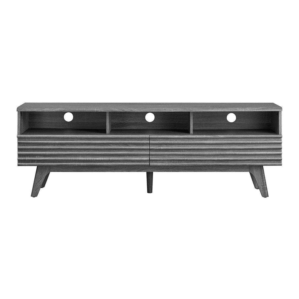 Mid Century Modern TV Stand with Drawers and Open Shelving 60 Inch - TV Stands available at Alpine Outlets in Denver