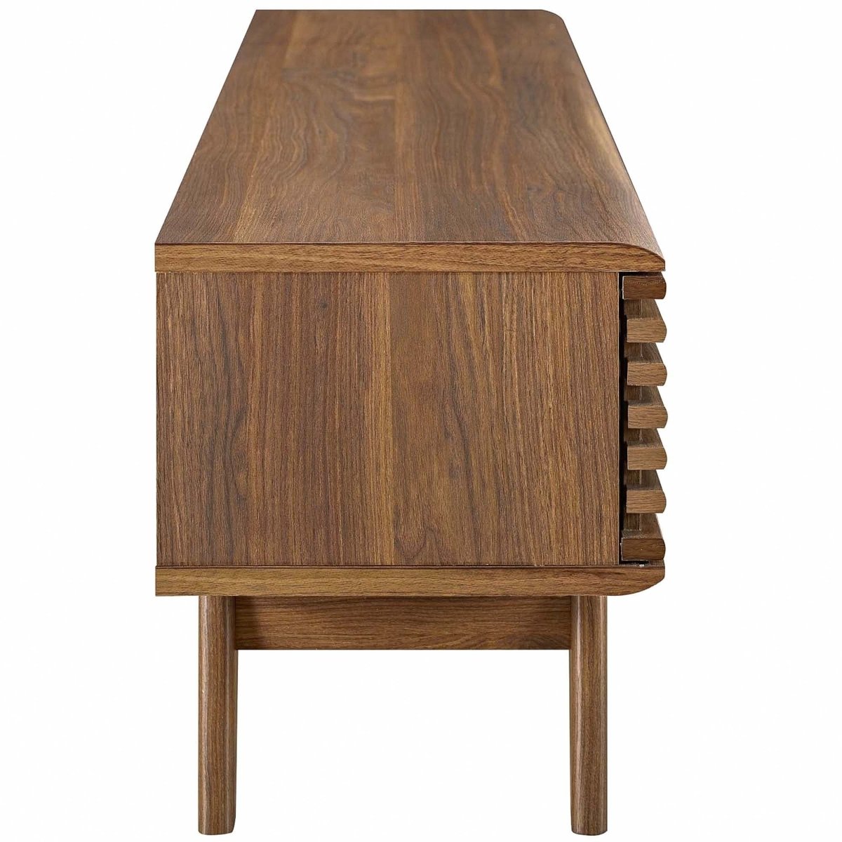 Mid Century Modern TV Stand with Dual Sliding Doors and Drawer 59 Inch - TV Stands available at Alpine Outlets in Denver