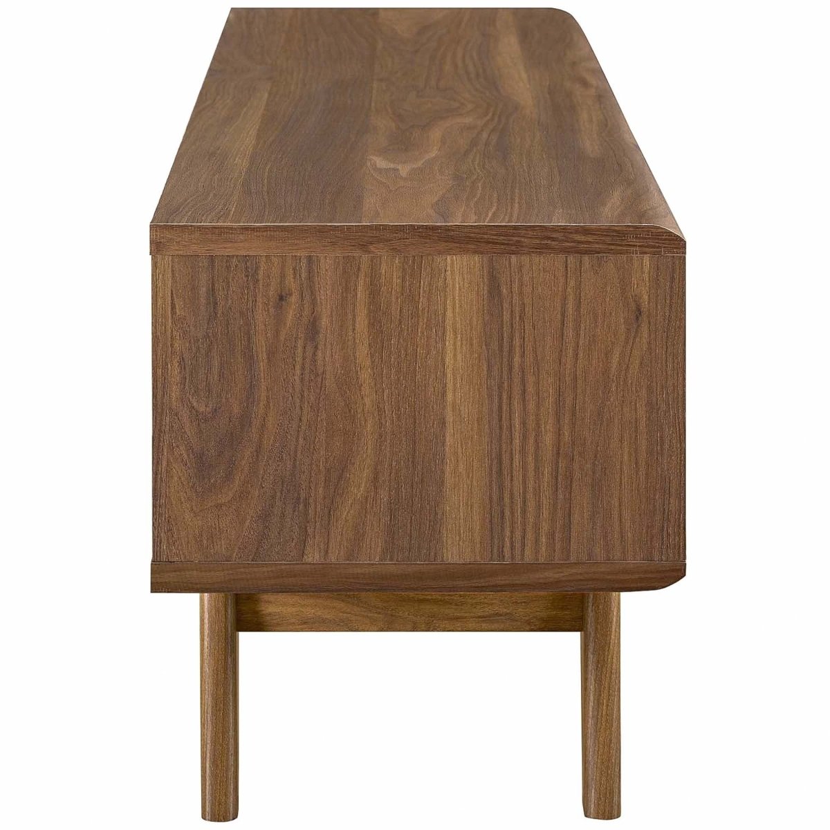 Mid Century Modern TV Stand with Slatted Sliding Door and Storage 48 Inch - TV Stands available at Alpine Outlets in Denver