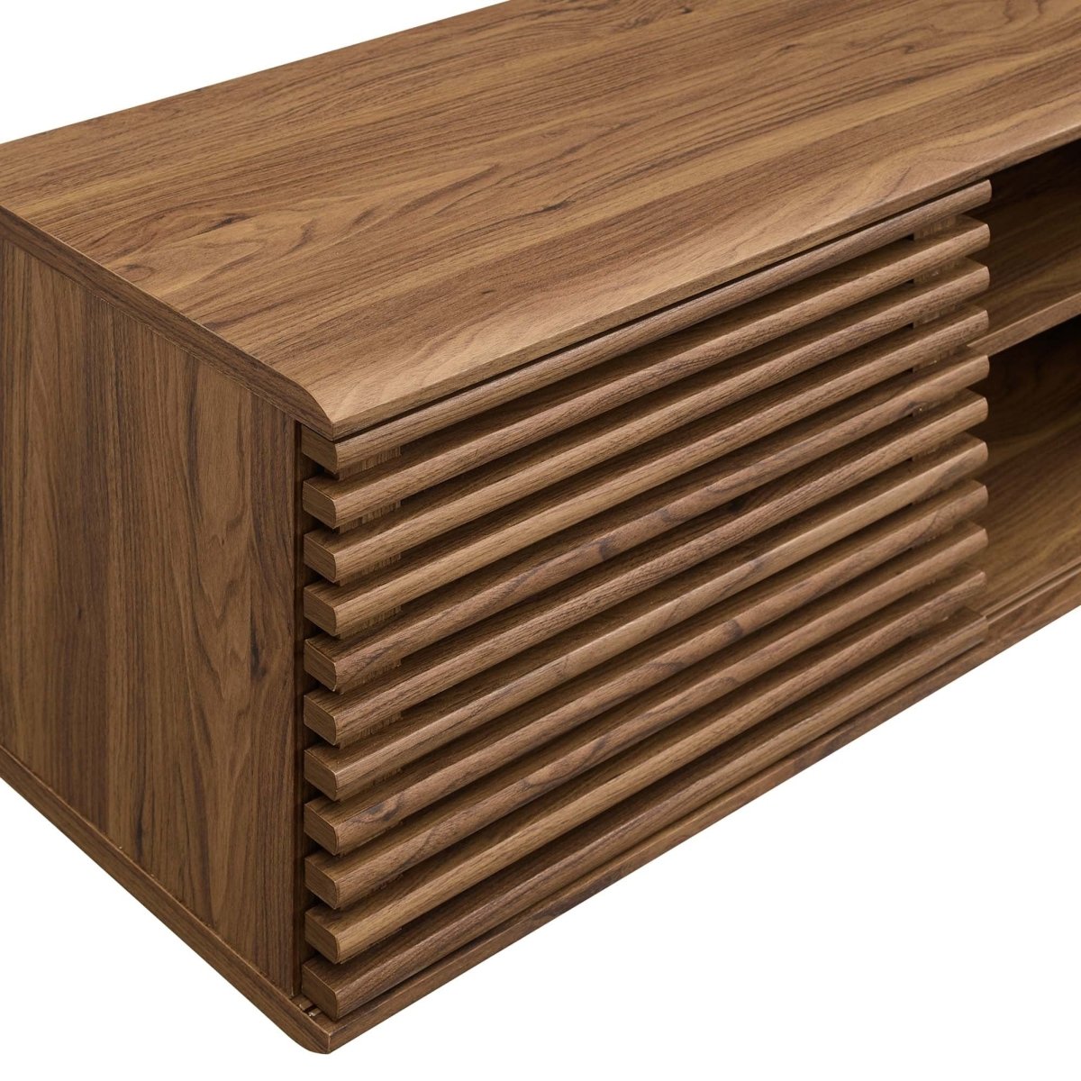 Mid Century Modern Wall Mount TV Stand with Sliding Doors and Storage 60 Inch - TV Stands available at Alpine Outlets in Denver