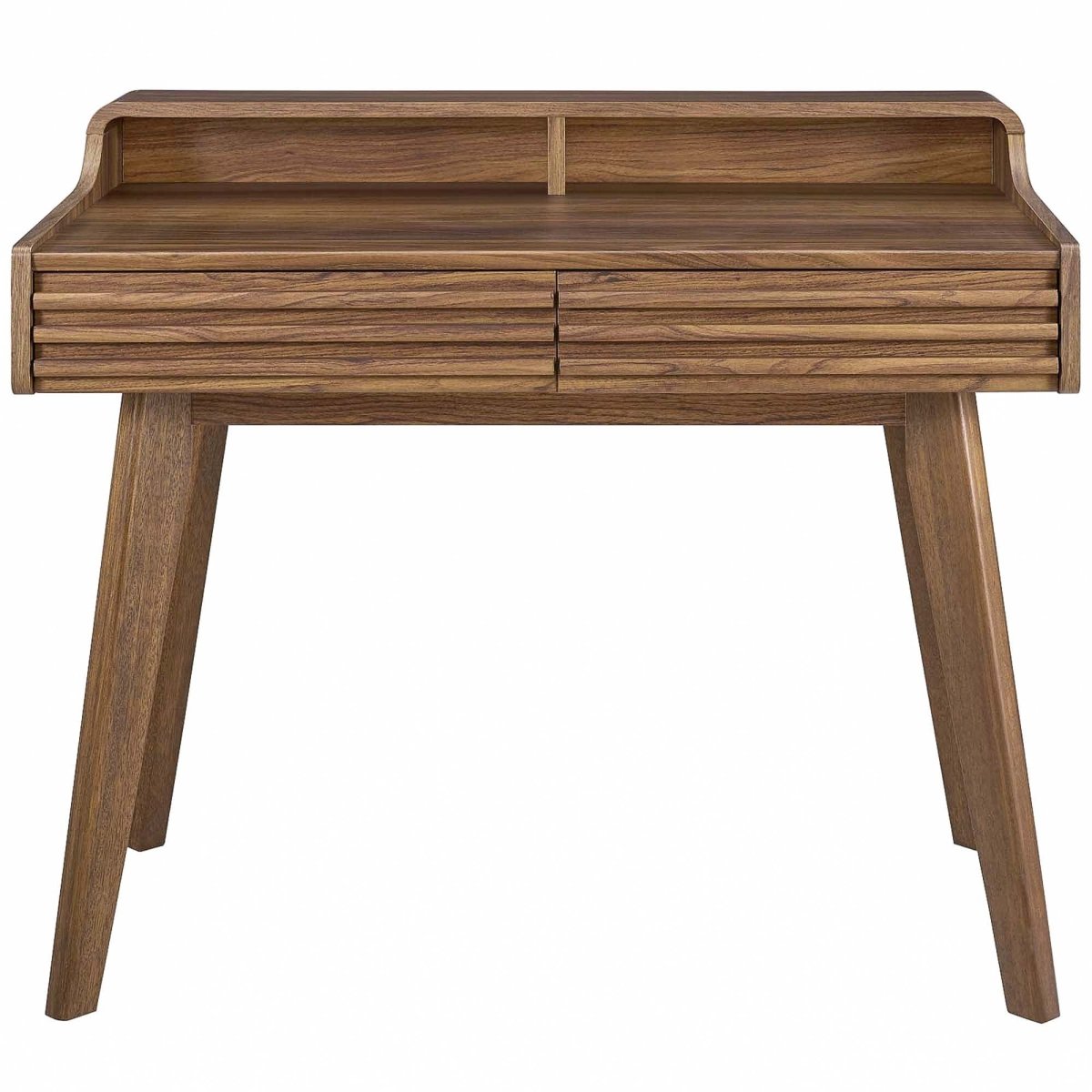 Mid-Century Writing Desk with Storage Drawers β Walnut - Workspace - Alpine Outlets