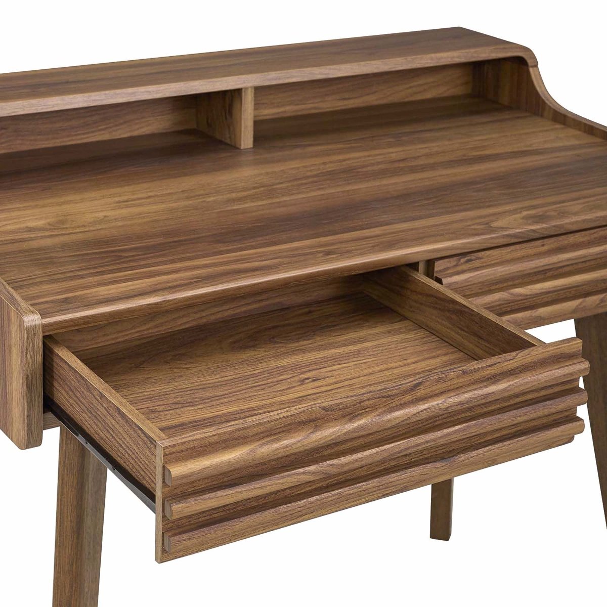 Mid-Century Writing Desk with Storage Drawers β Walnut - Workspace - Alpine Outlets