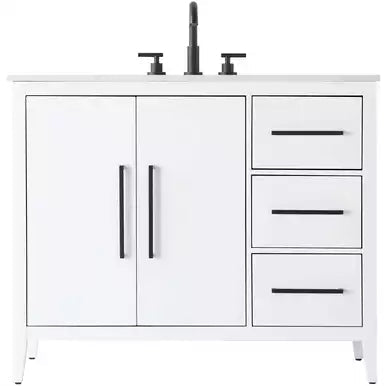 Millie 42 X 35 inch White Bathroom Vanity Cabinet - 🟢 Bathroom Vanities available at Alpine Outlets in Denver