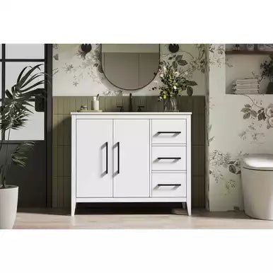 Millie 42 X 35 inch White Bathroom Vanity Cabinet - 🟢 Bathroom Vanities available at Alpine Outlets in Denver