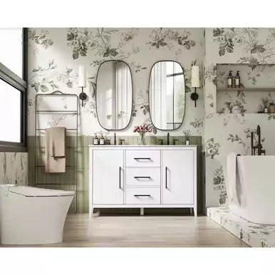 Millie 54 X 35 inch White Bathroom Vanity Cabinet - 🟢 Bathroom Vanities available at Alpine Outlets in Denver
