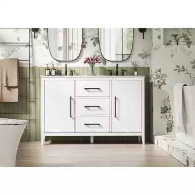 Millie 54 X 35 inch White Bathroom Vanity Cabinet - 🟢 Bathroom Vanities available at Alpine Outlets in Denver