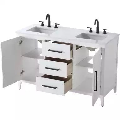 Millie 54 X 35 inch White Bathroom Vanity Cabinet - 🟢 Bathroom Vanities available at Alpine Outlets in Denver