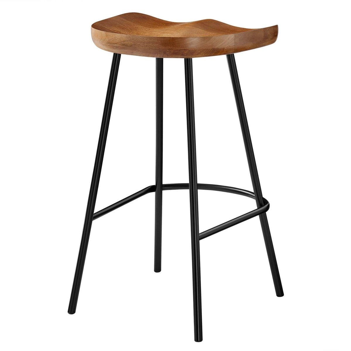 Minimalist Mango Wood Backless Counter Stool Set of 2 - Stools available at Alpine Outlets in Denver