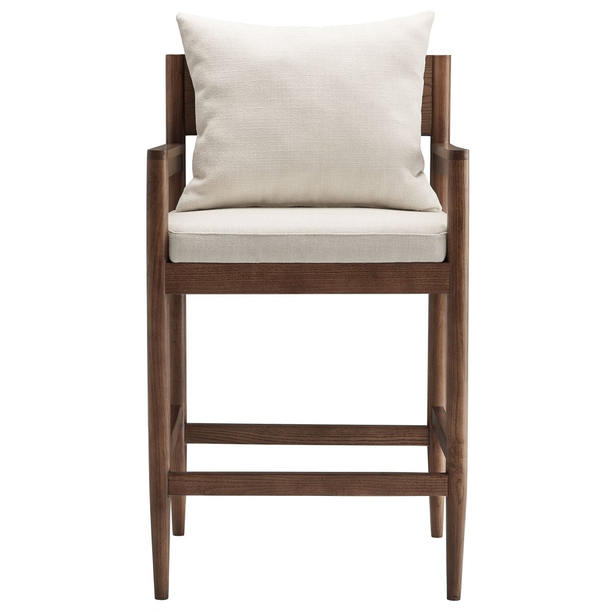 Modern Elm Wood Counter Stool with Slub Weave Fabric - Stools available at Alpine Outlets in Denver
