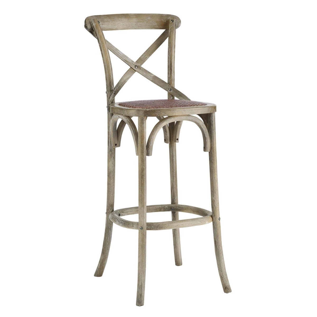 Modern Farmhouse X - Brace Back Elm Wood Bar Stool - Stools available at Alpine Outlets in Denver