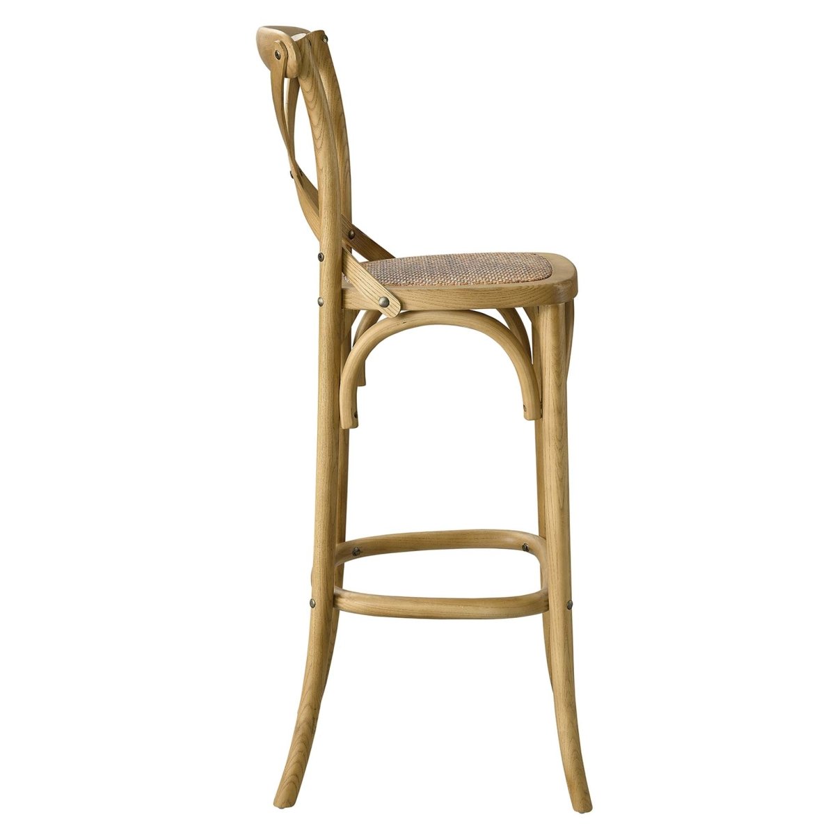 Modern Farmhouse X - Brace Back Elm Wood Bar Stool - Stools available at Alpine Outlets in Denver