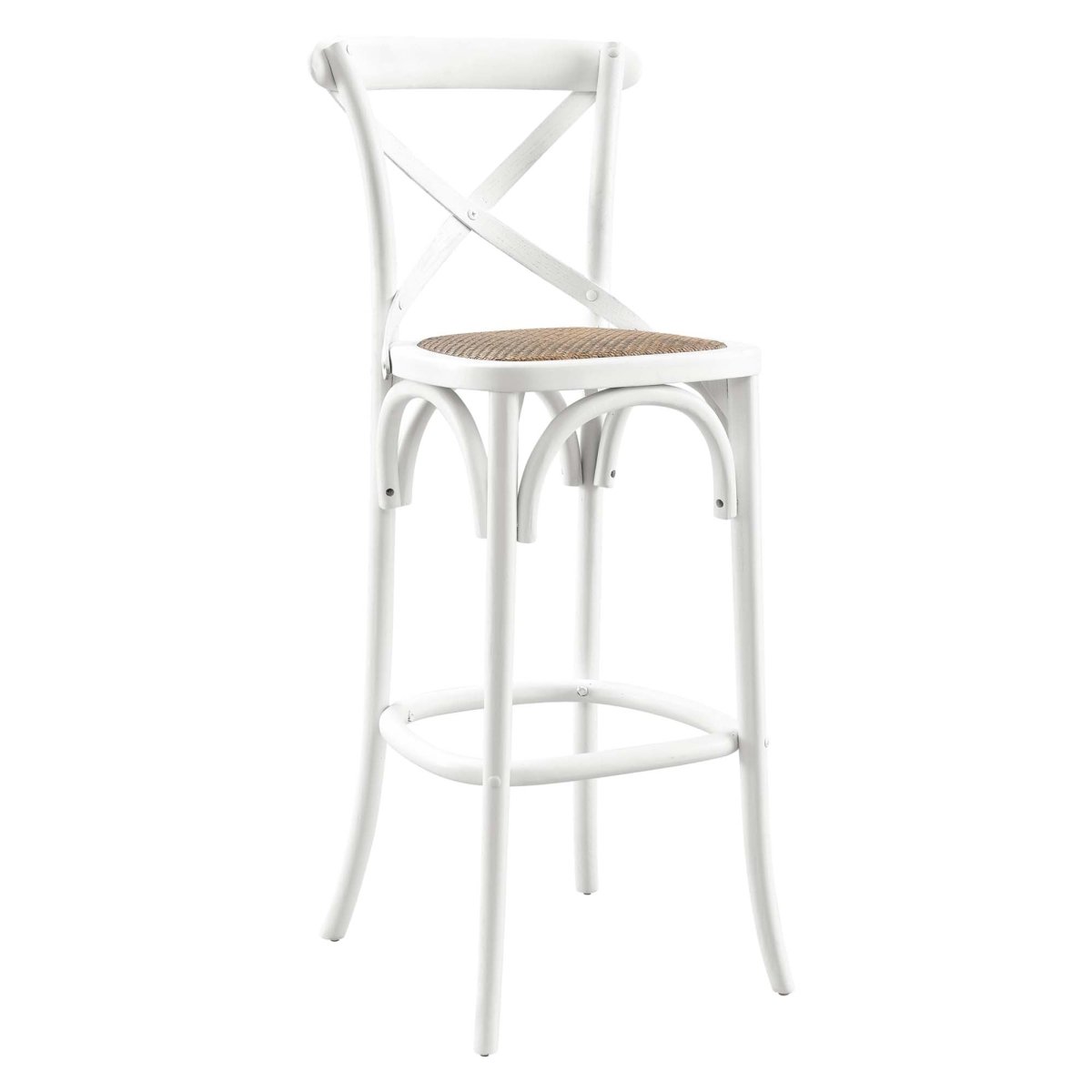 Modern Farmhouse X - Brace Back Elm Wood Bar Stool - Stools available at Alpine Outlets in Denver
