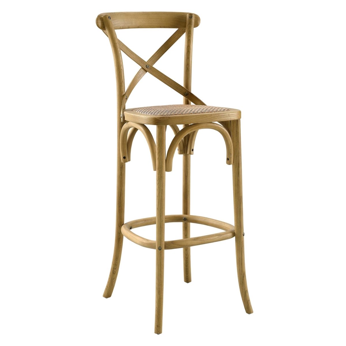 Modern Farmhouse X - Brace Back Elm Wood Bar Stool - Stools available at Alpine Outlets in Denver