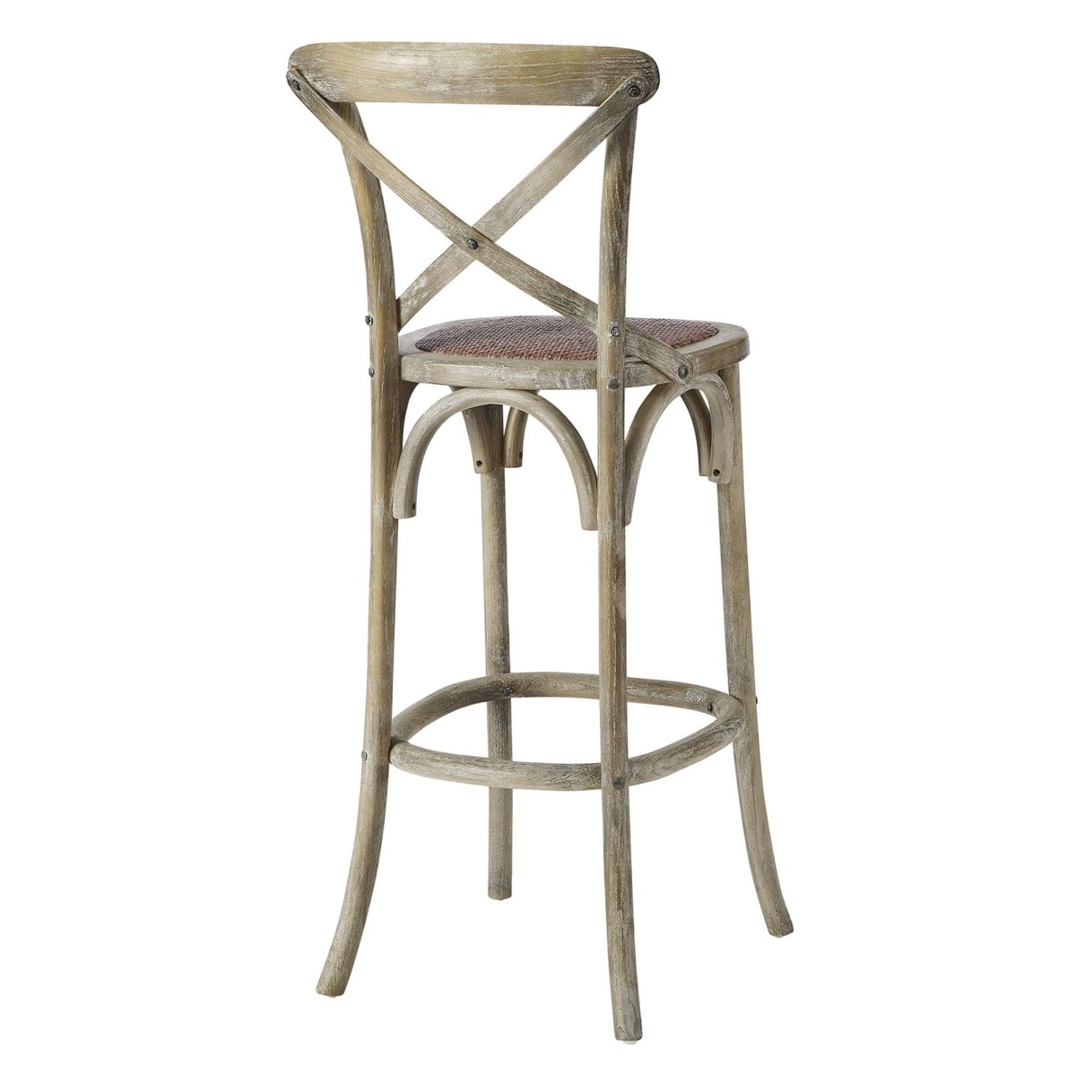 Modern Farmhouse X - Brace Back Elm Wood Bar Stool - Stools available at Alpine Outlets in Denver