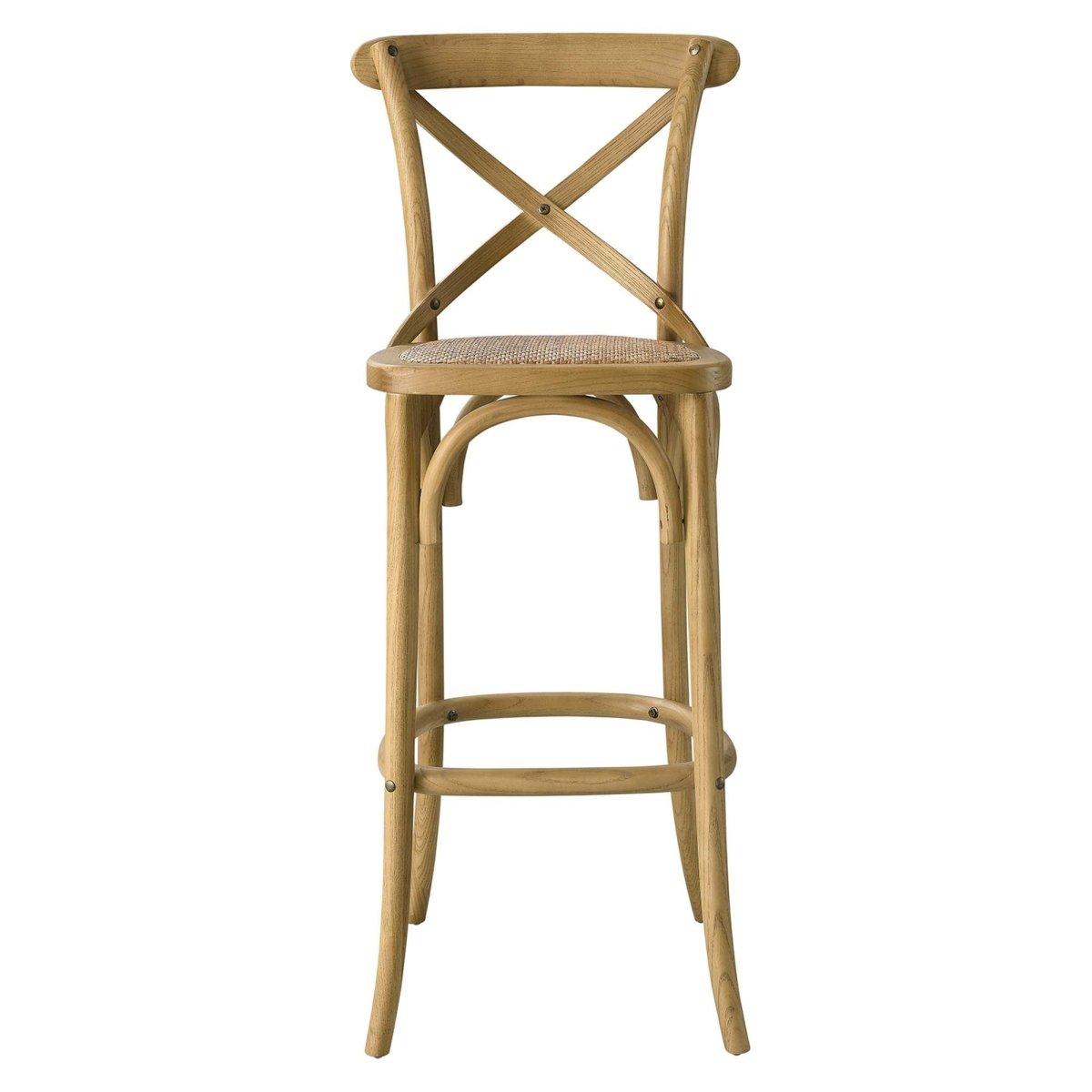 Modern Farmhouse X - Brace Back Elm Wood Bar Stool - Stools available at Alpine Outlets in Denver