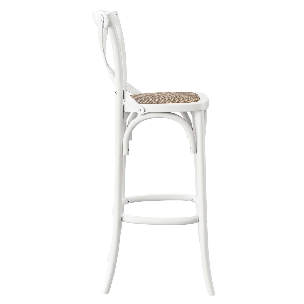 Modern Farmhouse X - Brace Back Elm Wood Bar Stool - Stools available at Alpine Outlets in Denver