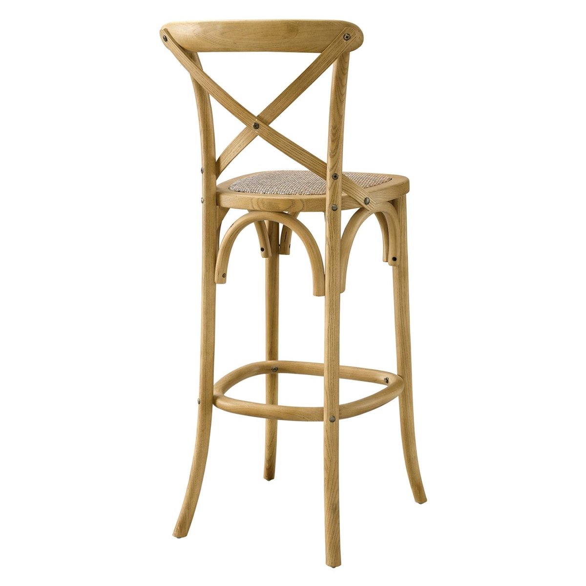 Modern Farmhouse X - Brace Back Elm Wood Bar Stool - Stools available at Alpine Outlets in Denver