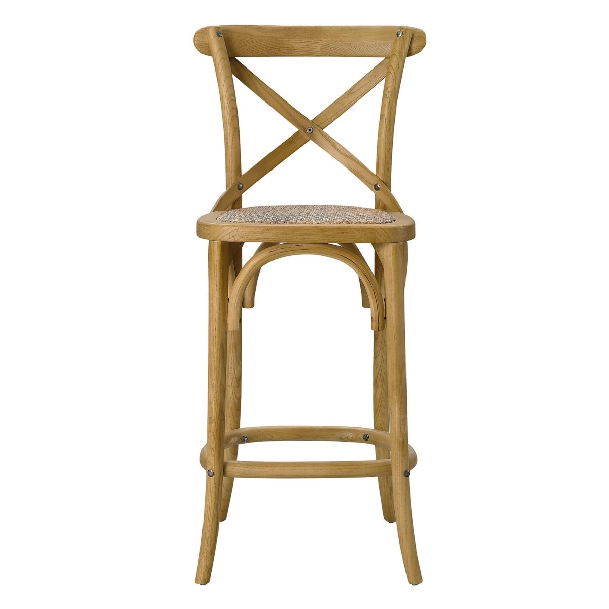 Modern Farmhouse X - Brace Back Elm Wood Counter Stool - Stools available at Alpine Outlets in Denver