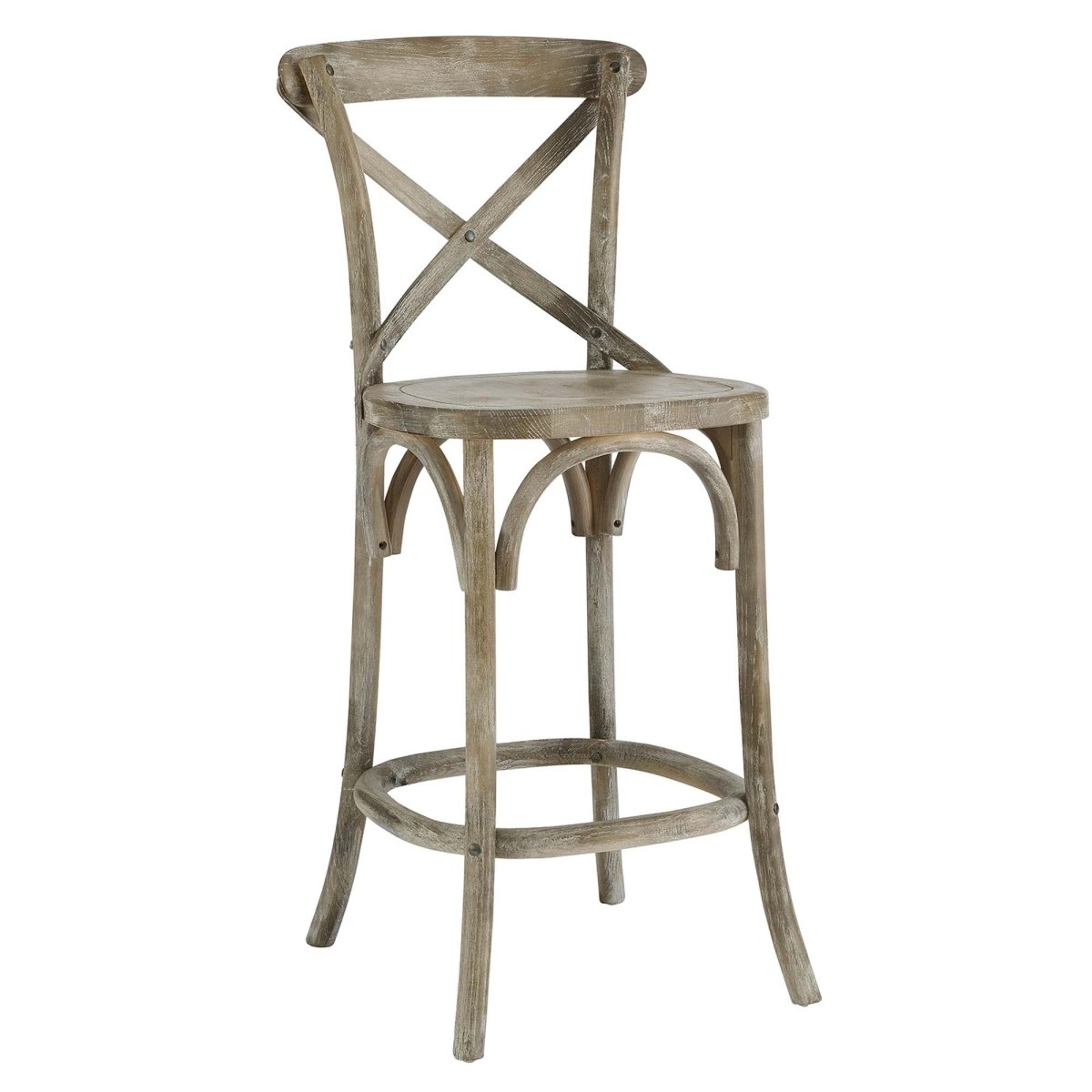 Modern Farmhouse X - Brace Back Elm Wood Counter Stool - Stools available at Alpine Outlets in Denver