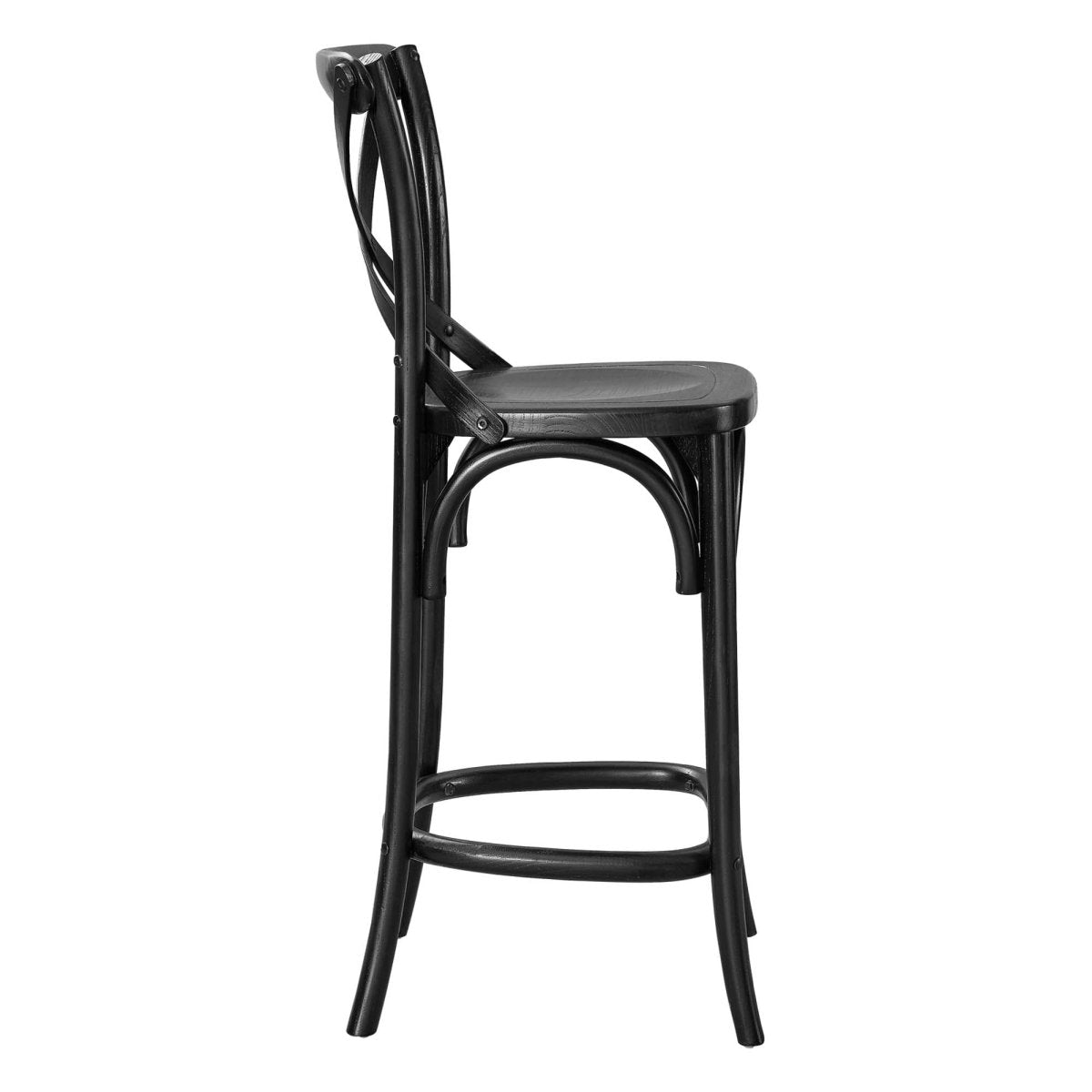 Modern Farmhouse X - Brace Back Elm Wood Counter Stool - Stools available at Alpine Outlets in Denver