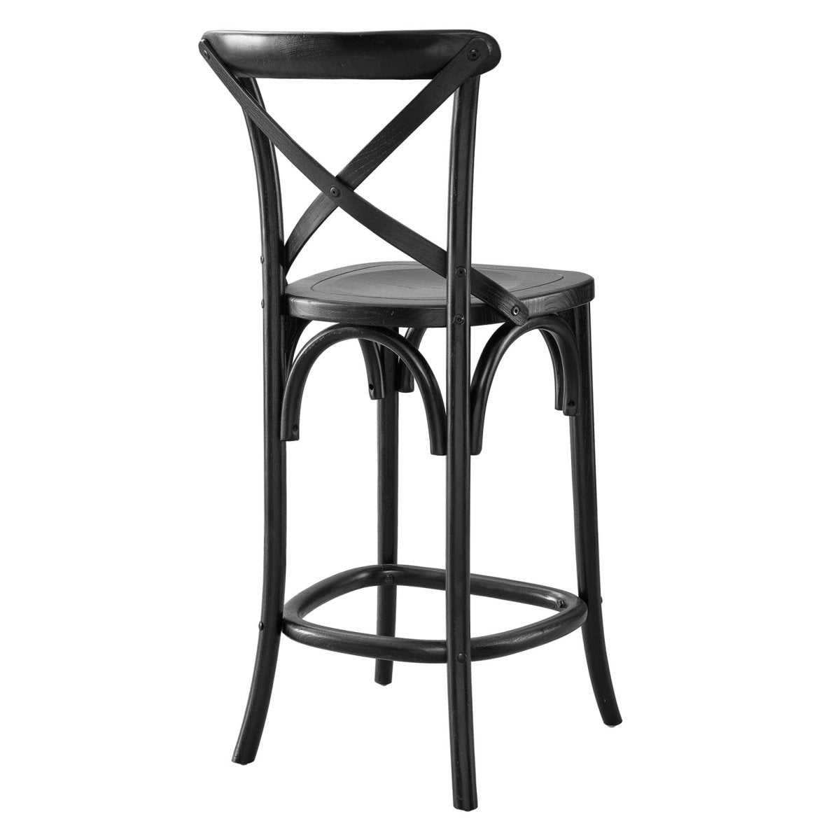 Modern Farmhouse X - Brace Back Elm Wood Counter Stool - Stools available at Alpine Outlets in Denver