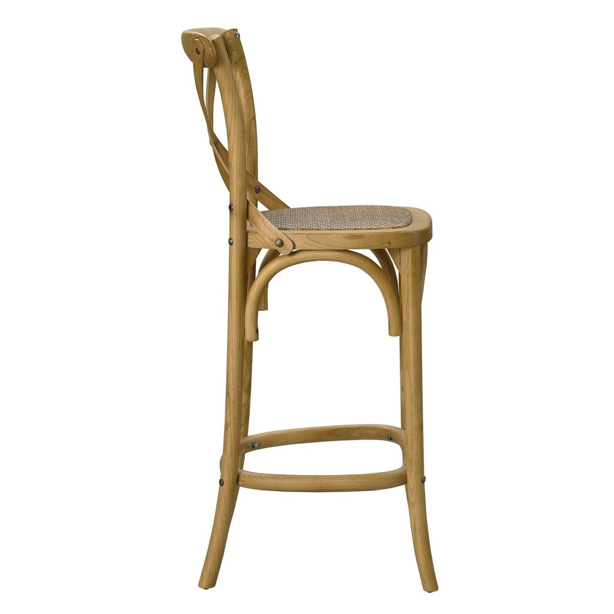 Modern Farmhouse X - Brace Back Elm Wood Counter Stool - Stools available at Alpine Outlets in Denver