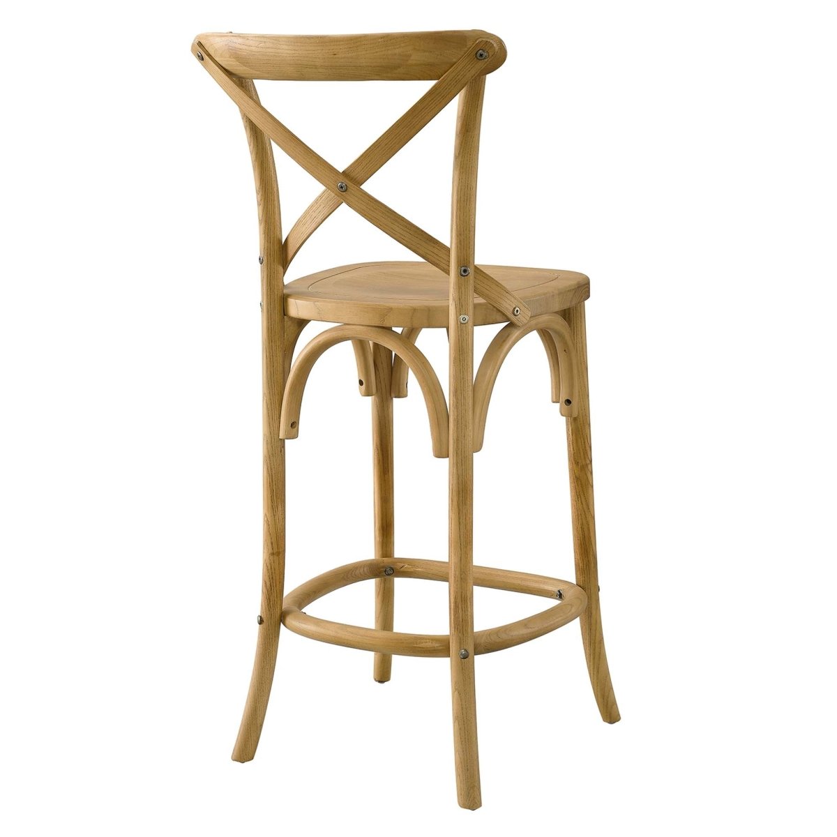 Modern Farmhouse X - Brace Back Elm Wood Counter Stool - Stools available at Alpine Outlets in Denver