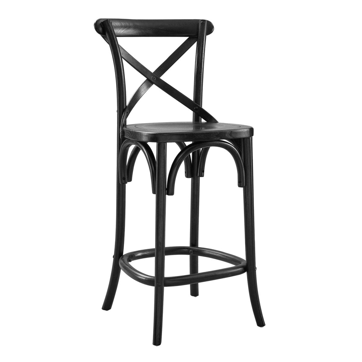 Modern Farmhouse X - Brace Back Elm Wood Counter Stool - Stools available at Alpine Outlets in Denver