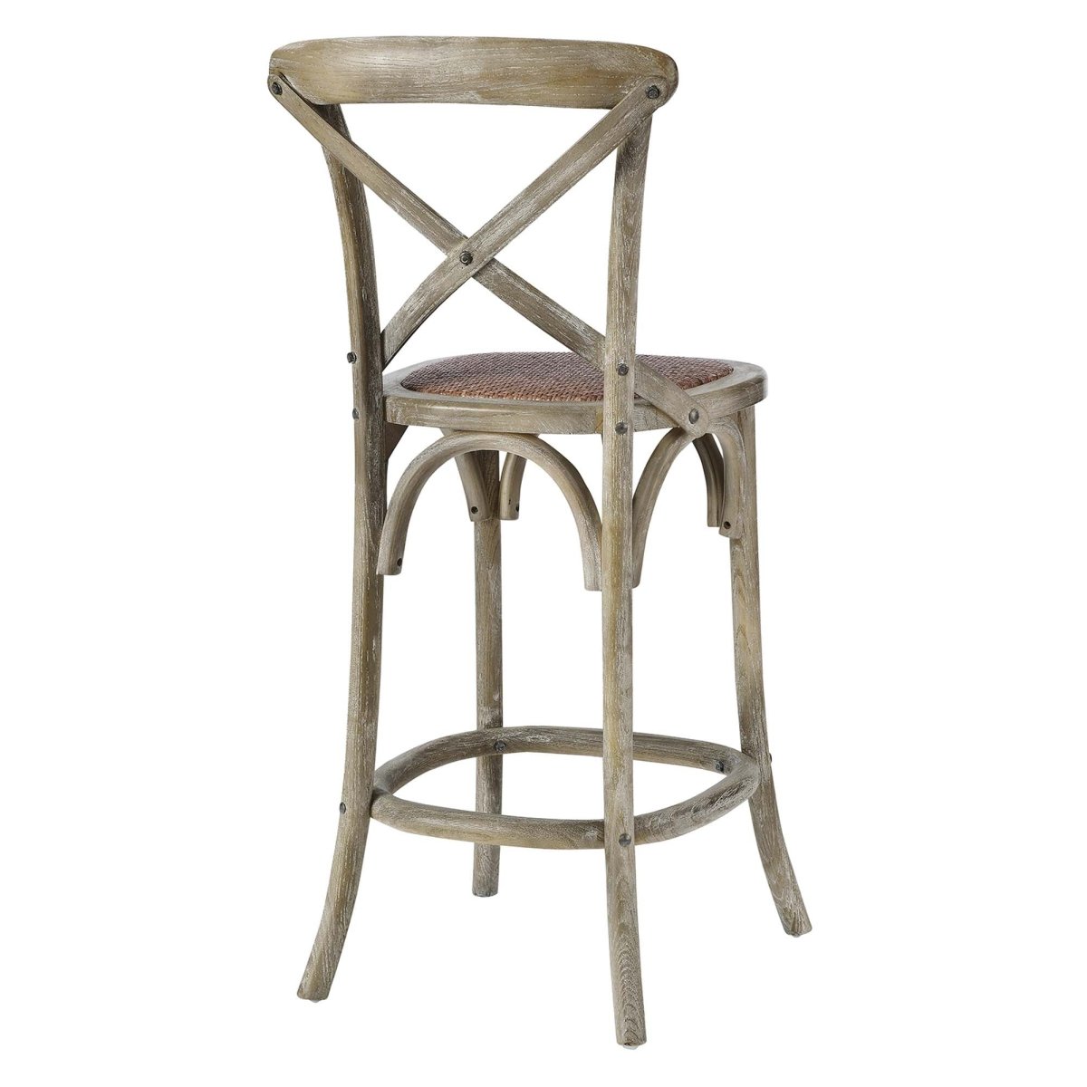 Modern Farmhouse X - Brace Back Elm Wood Counter Stool - Stools available at Alpine Outlets in Denver