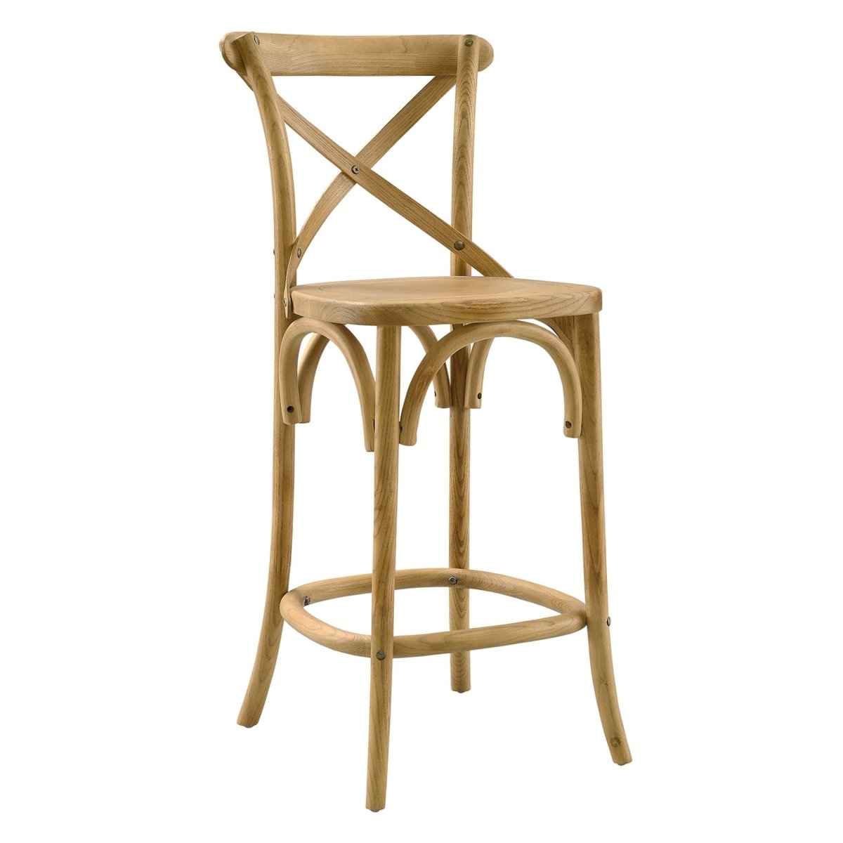 Modern Farmhouse X - Brace Back Elm Wood Counter Stool - Stools available at Alpine Outlets in Denver