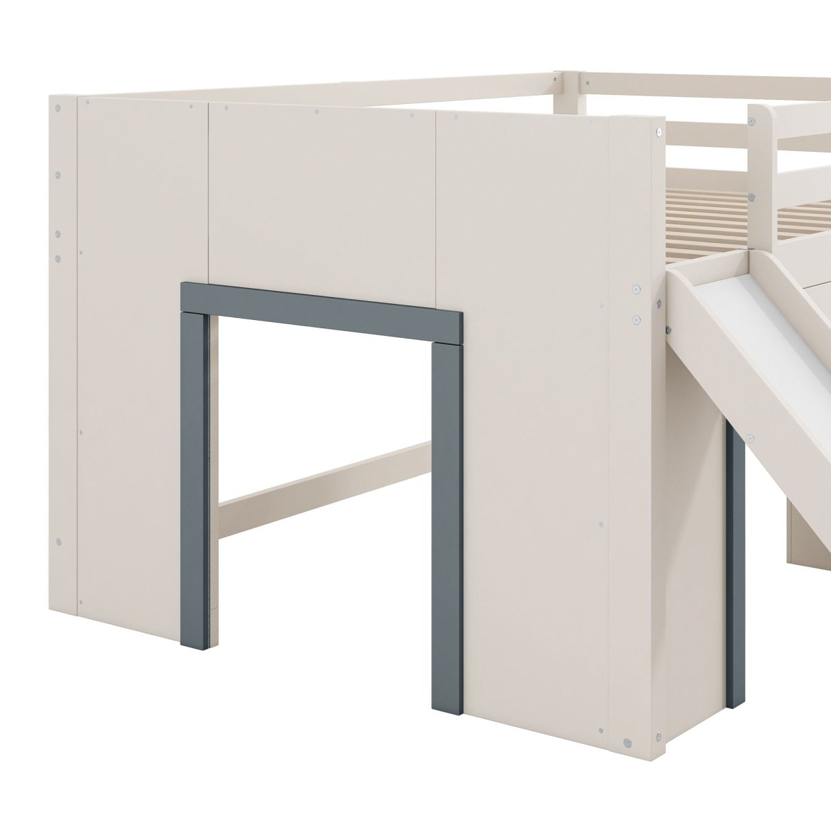 Modern Low Loft Bed With Slide, 3 Storage Drawers, And 2 Doors - Loft Beds available at Alpine Outlets in Denver