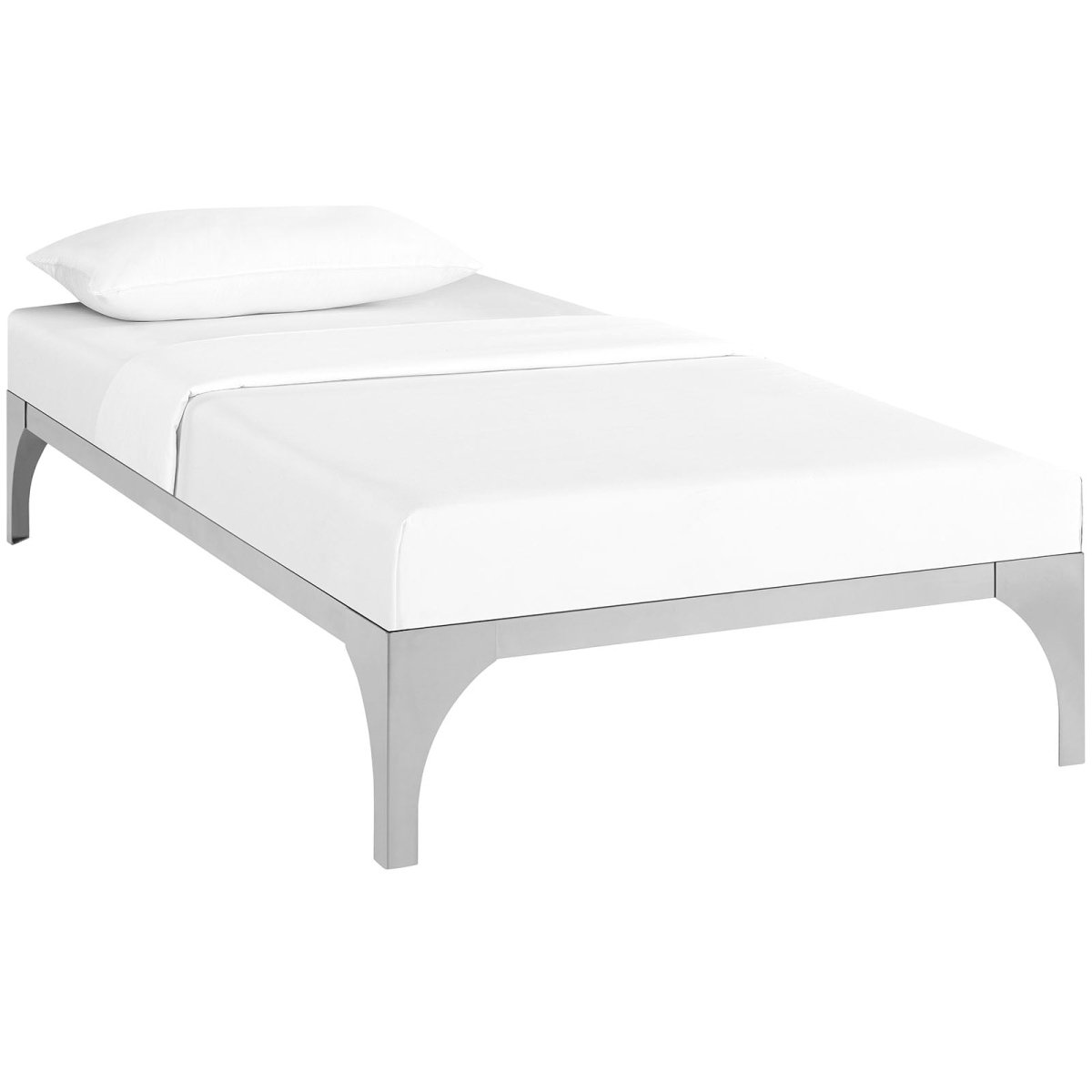 Modern Minimalist Steel and Wood Slatted Twin Platform Bed Frame - Platform Bed available at Alpine Outlets in Denver